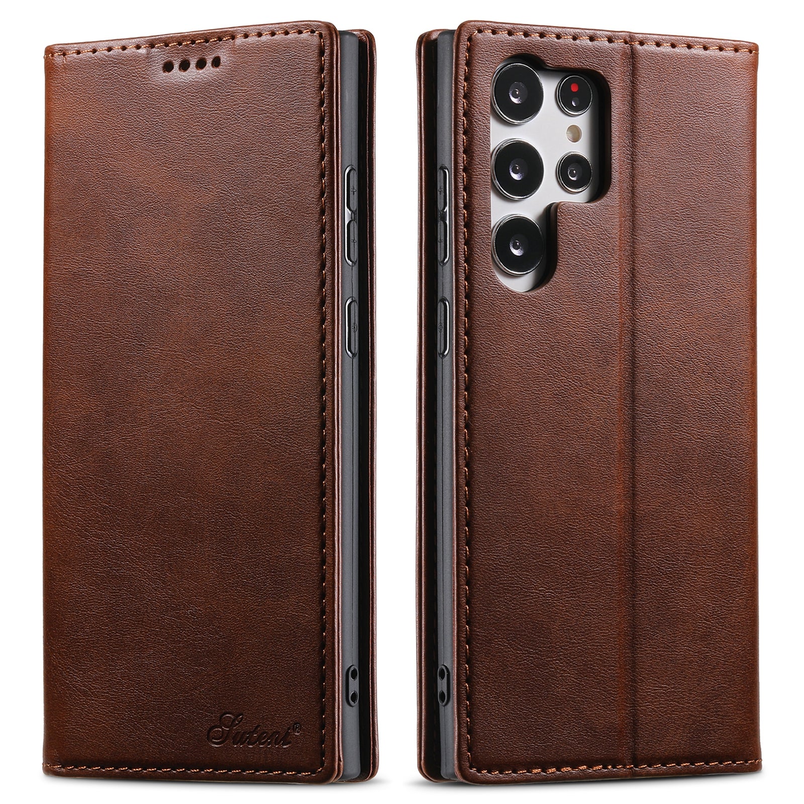 SUTENI For Samsung Galaxy S23 Ultra Wallet Design Well-protected Automatic Closing Flip PU Leather TPU Cover Case with Stand SUTENI For Samsung Galaxy S23 Ultra Wallet Design Well-protected Automatic Closing Flip PU Leather TPU Cover Case with Stand